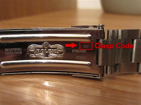 rolex bracelet clasp marks|Rolex bracelet clasp codes.